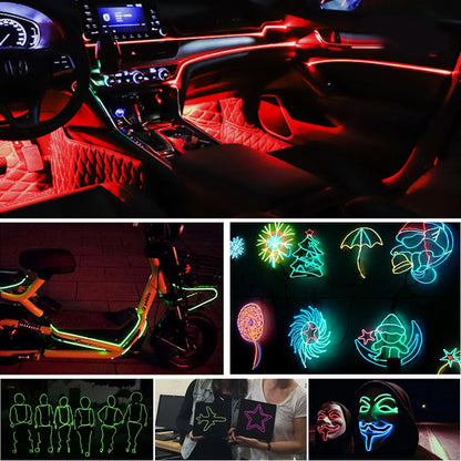 Vibrant USB LED Car Interior Lighting Strip - Flexible Neon Atmosphere Lamp for Ultimate Ambiance