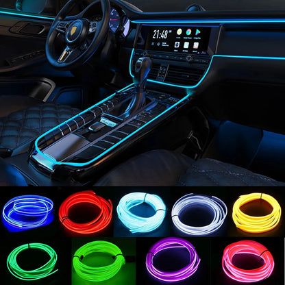 Vibrant USB LED Car Interior Lighting Strip - Flexible Neon Atmosphere Lamp for Ultimate Ambiance