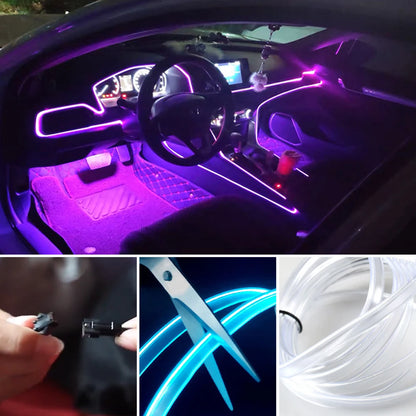 Vibrant USB LED Car Interior Lighting Strip - Flexible Neon Atmosphere Lamp for Ultimate Ambiance